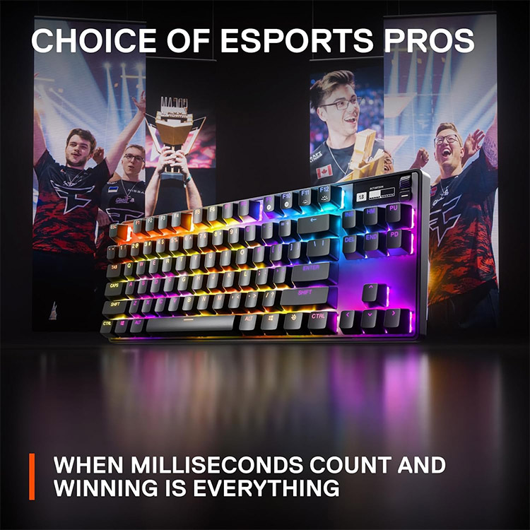 خرید کیبورد SteelSeries Apex Pro TKL نسل سه - سوییچ HyperMagnetic OmniPoint 3.0 - سیاه